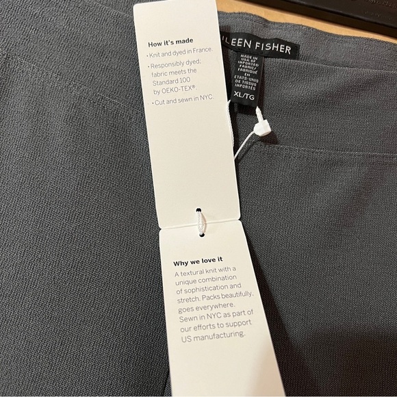 Eileen Fisher | NWT Washable Stretch Crepe Pants High Rise Pull-On Ash Size XL - Picture 5 of 11